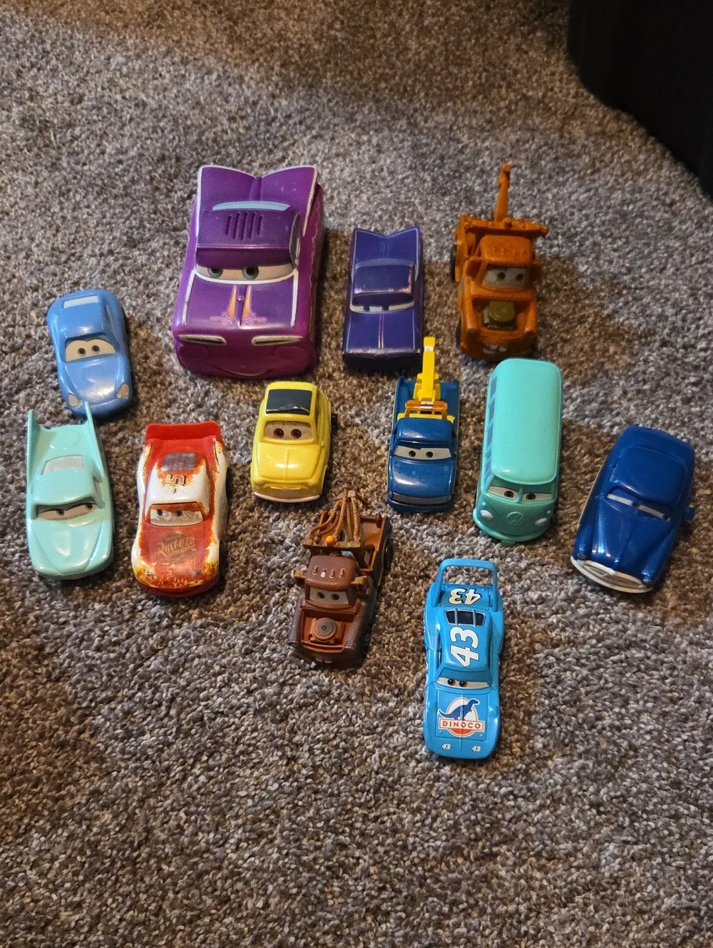 Kids Toy Cars - Blue, Purple, Teal, Yellow, Orange, Brown Set